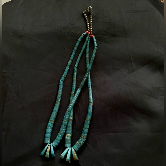 Heishi Turquoise Native American Beaded Necklace Jacla - Picture 7 of 13